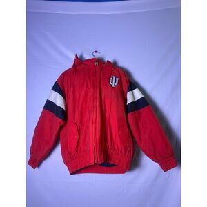 Vintage 90s Red Indiana Hoosiers Jacket w/ White Navy Accents Full Zip Puffer XL